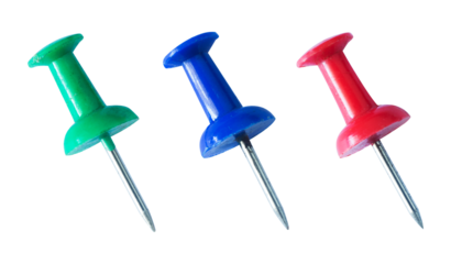 Collection of colorful pin isolated