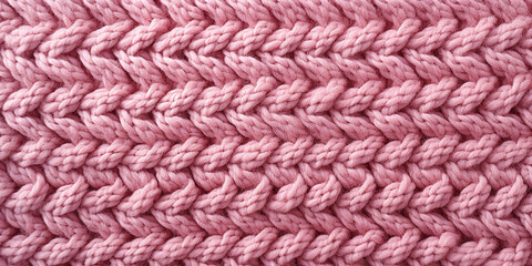 Closeup of knitted fabric texture Pink knitted textured can use as background Pink wool texture. 