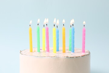 birthday cake with candles