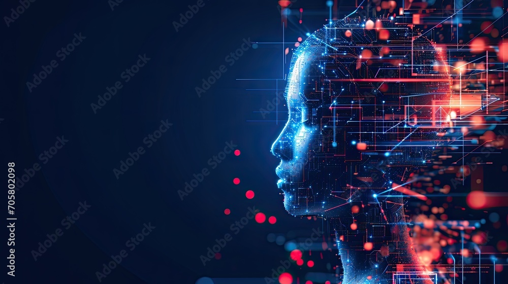Poster revolutionize design with ai brain technology. a futuristic concept merging creativity and artificia