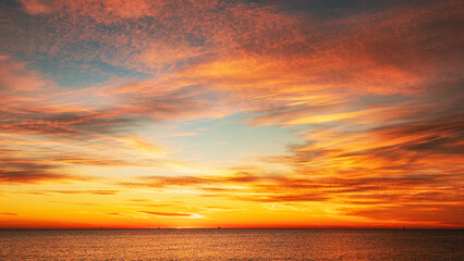 Sunrise from San Sebastian Beach Barcelona Spain