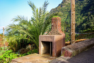 Outdoor kiln in the valley of Boaventura (Sao Vicente) on the north coast of Madeira island (Portugal) in the Atlantic Ocean