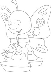 Butterfly Lollipop Animal Vector Graphic Art Illustration