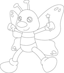 Butterfly Wizard Magic wand Animal Vector Graphic Art Illustration