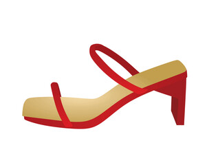 Red woman sandal. vector illustration