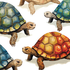 Tortoise pattern. Isolated on a transparent background.