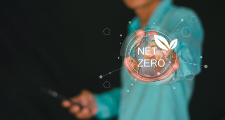 Sustainable development and business operation based on renewable energy, the concept of carbon...