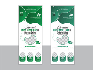 Modern and Minimalist roll up pull up banner design template.