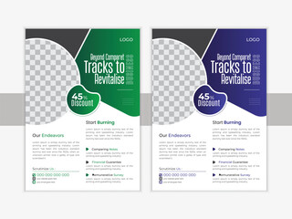 Modern and creative flyer design template. Business flyer, medical flyer, travel flyer, real estate flyer.