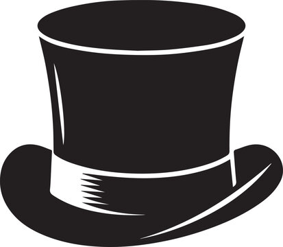 Top hat icon isolated on white background silhouette editable vector
