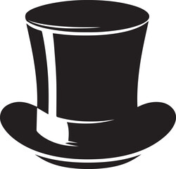 Top hat icon isolated on white background silhouette editable vector