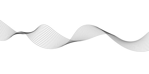 Abstract digital future technology concept white smooth lines background. Modern banner technology design. frequency sound wave, twisted curve lines grey, white background.