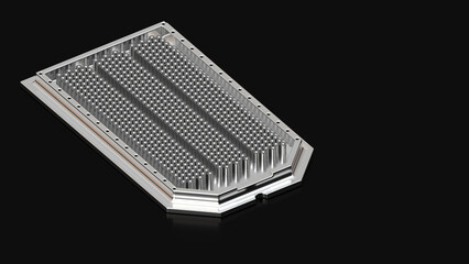 battery pack for Electric Vehicle, Electric car battery, High Capacity cylindrical Battery for Automotive Industry on metal trolley Skateboard platform, cell modules, accumulators, 3D Render Graphic