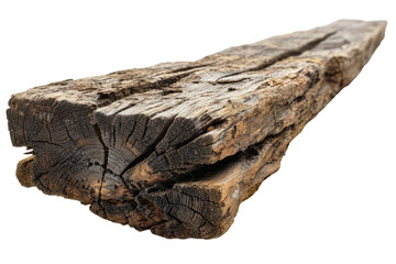 Firewood log, tree trunk cut section isolated on transparent png background, Natural brown wooden cracks.