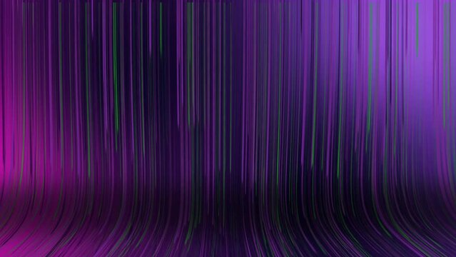 Abstract purple background with lines. 3D Animated falling strokes graphics