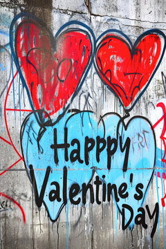 happy Valentine's Day graffiti