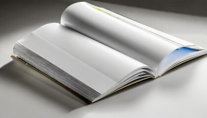 white open magazine mockup on white 3d rendering