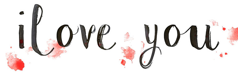 "I love you" calligraphy 