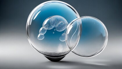 3d render of soap bubbles with transparent