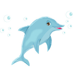 dolphin jumping isolated on white