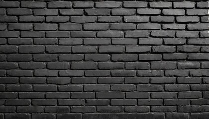 texture of a black painted brick wall as a background or wallpaper