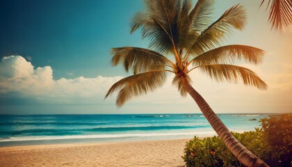 palm tree on the tropical beach