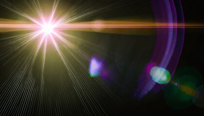 abstract lens flare light effects on black black background for design generative ai