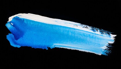 blue stroke of watercolor paint brush