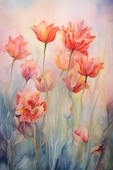 watercolor tulips 