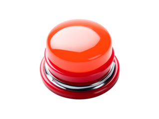 Red Push Button, isolated on a transparent or white background
