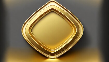 3d gold rcangle button with frame - obrazy, fototapety, plakaty