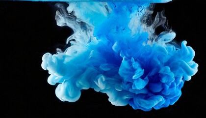 blue acrylic ink in water color explosion paint texture