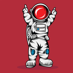 astronaut dance cartoon vector icon illustration. technology science icon concept isolated