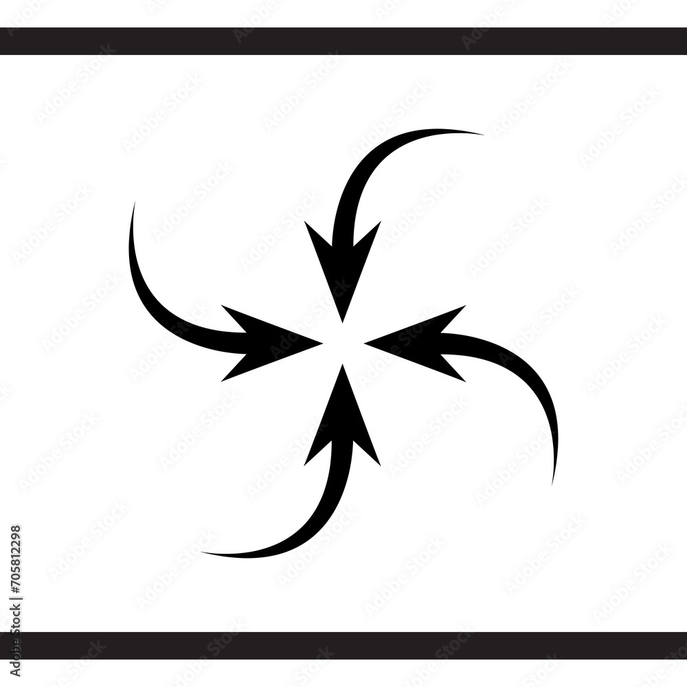 Poster inward arrow icon vector. four arrows icon sign symbol vector. arrow pointing center vector icon ill