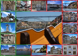 Fototapeta na wymiar a photo collage depicting the beautiful city of porto (oporto)