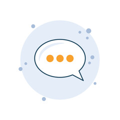 Cartoon comment icon vector illustration. Speech bubble icon with three dots. Online conversation sign concept.