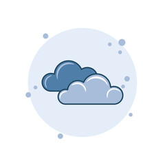 Cartoon cloud icon vector illustration. Cloudy icon on bubbles background. Climate sign concept.