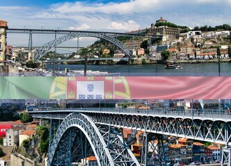 A photo collage depicting the beautiful city of Porto (Oporto) in Portugal