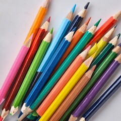 Fototapeta premium color pencils isolated on white background