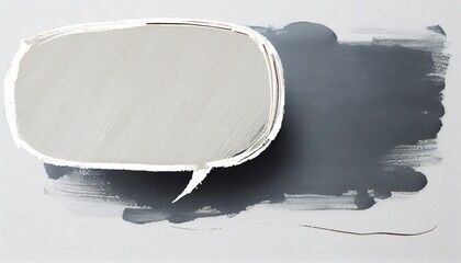 speech bubble with brush stroke on white background - obrazy, fototapety, plakaty
