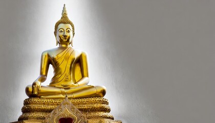 image of golden buddha statue on white background image genarative ai