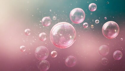 abstract beautiful pink soap bubbles floating background