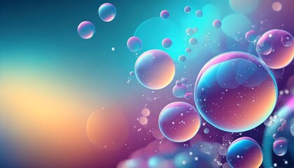 abstract pc desktop wallpaper background with flying bubbles on a colorful background aspect ratio 16 9 generative ai - obrazy, fototapety, plakaty