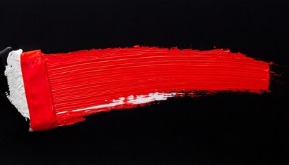 red stroke of paint brush
