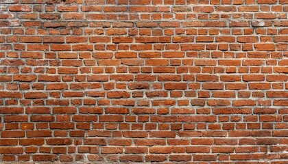 panoramic view of empty old red brick wall background with copy space