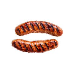 Sausage grilled isolated on transparent, Generative AI