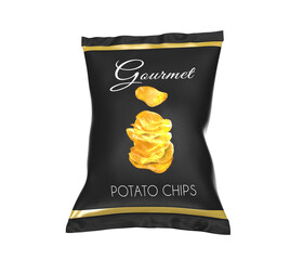 Bag of gourmet potato chips. Png - 705816428