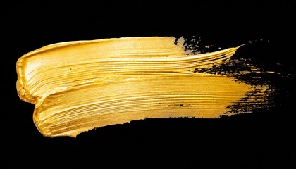 gold brush stroke paint isolated