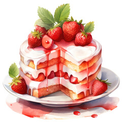 strawberry cheesecake with cream