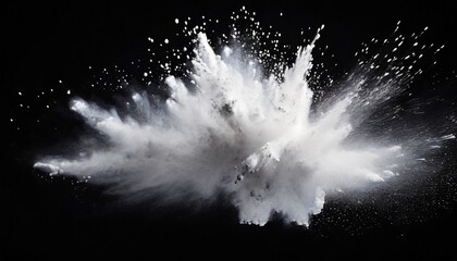 white powder explosion on black background - obrazy, fototapety, plakaty